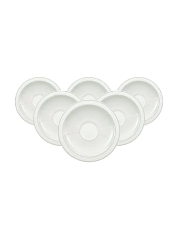 Villeroy & Boch 6er Set Kaffeeuntertassen Gray Pearl in Weiß ø 16 cm in weiß