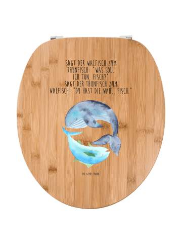Mr. & Mrs. Panda Toilettendeckel Walfisch Thunfisch mit Spruch in Braun