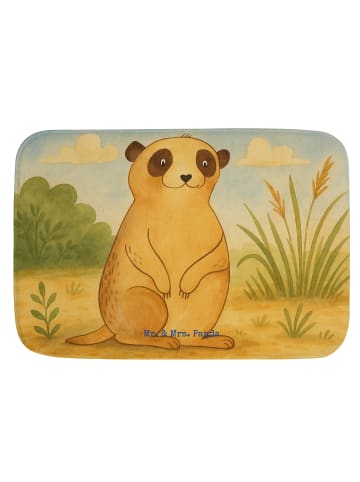 Mr. & Mrs. Panda duschmatte Erdmännchen Design ohne Spruch in Weiß