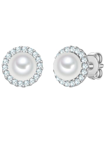 Rafaela Donata Ohrringe aus Sterling Silber mit Zirkonia Muschelkernperle in silber
