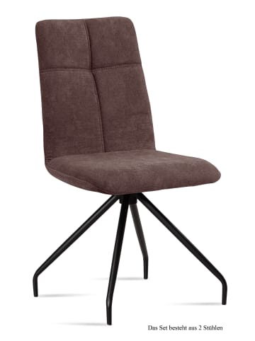 58 aufm Kessel ESSZIMMERSTUHL (2er-Set) Detava 47x92x60 Schwarz/Braun