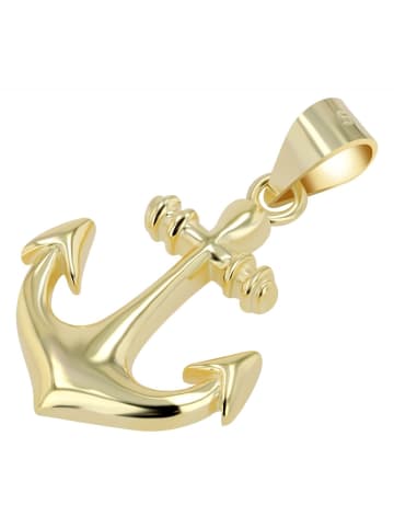 Adeliás Damen Anhänger Anker aus 925 Silber in gold