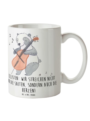 Mr. & Mrs. Panda Becher Zeichenllo Herz mit Spruch in Weiß