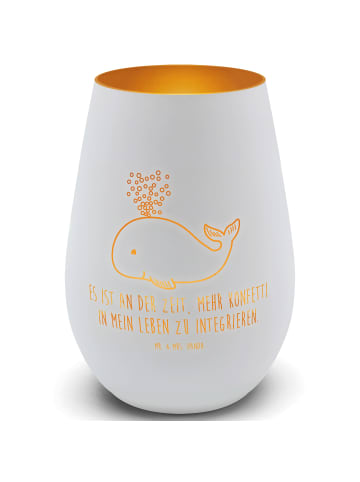 Mr. & Mrs. Panda Gartenlicht Wal Konfetti mit Spruch in Weiß