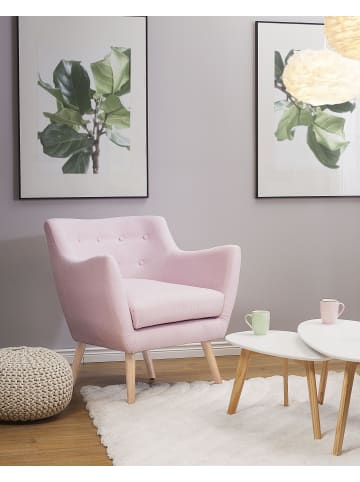 Beliani Sessel DRAMMEN in Rosa/Braun - (W) 71 x (H) 84 x (L) 54 cm