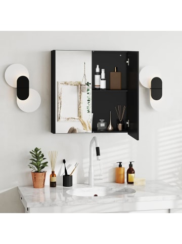 COSTWAY Spiegelschrank Bad 62 x 11,5 x 65cm in Schwarz