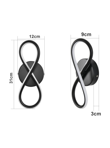 ZMH Wandleuchte LED in schwarz 3000K warmweiß Hallampe 7W mit Korridor Cool Design