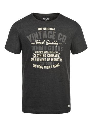 BLEND Rundhalsshirt BHVadim 20706335ME Kurzarmshirt mit Front-Print in dunkelgrau