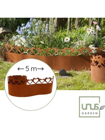 Rasenkante Rost Blumen 21x500 cm in Braun