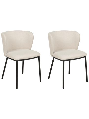 Beliani 2er-Set Esszimmerstuhl MINA in Beige/Schwarz