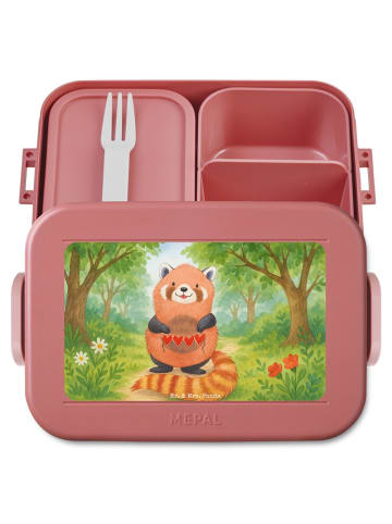 Mr. & Mrs. Panda Snackbox Roter Panda Design ohne Spruch in Rot Pastell