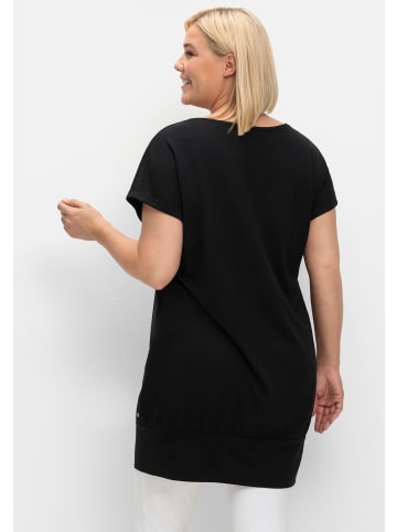 sheego Oversize-Shirt in schwarz