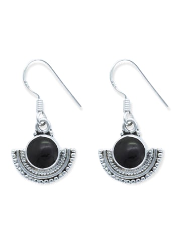 mantraroma 925er Silber - Ohrringe (L) 14 x (B) 28 mm mit Onyx