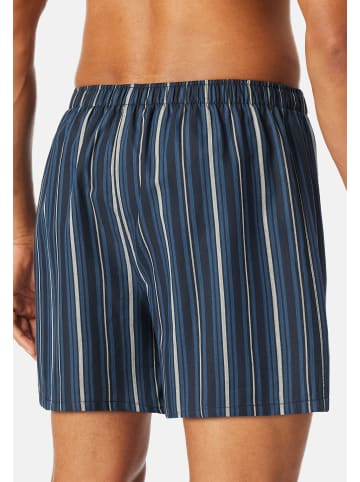 Schiesser Boxershorts Web in Dunkelblau / grau