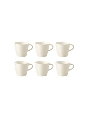 Villeroy & Boch 6er Set Kaffeetasse Manufacture Rock 150 ml weiß in weiß