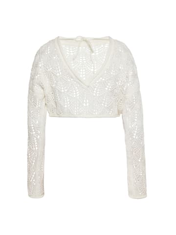 Swirly Damen Pullover in Weiss