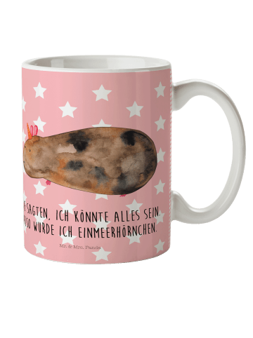Mr. & Mrs. Panda Tasse Einhorn Meerschweinchen mit Spruch in Rot Pastell