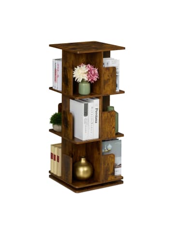 relaxdays Bücherregal in Braun - (B)39 x (H)95 x (T)39 cm