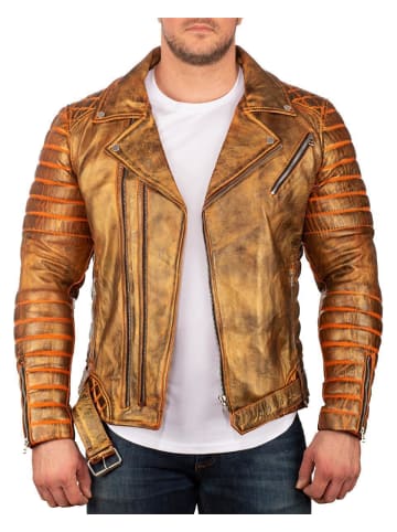 Reichstadt Herren Slim Fit Echtleder Jacke  in Gold