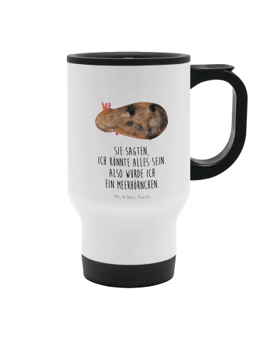 Mr. & Mrs. Panda Mehrwegbecher Einhorn Meerschweinchen mit Spruch in Weiß