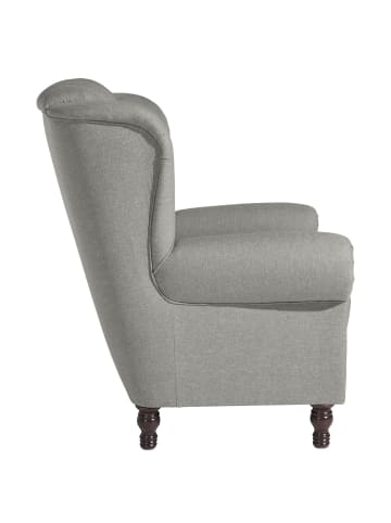 58 aufm Kessel OHRENBACKENSESSEL Katreen Bezug Flachgewebe Buche nussbaum dunkel / hellgrau