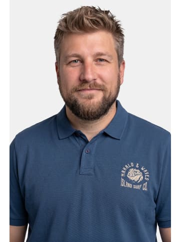 Men Plus Poloshirt in graublau