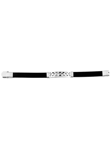 Adeliás Unisex Armband aus Silikon 21 cm in schwarz