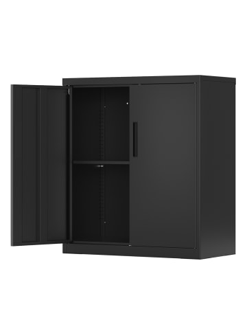 SONGMICS Aktenschrank Berend in Schwarz - (B)80 x (H)90 x (T)40 cm