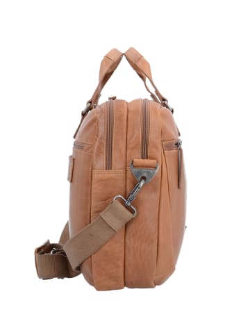 The Chesterfield Brand Wax Pull Up Aktentasche Leder 40 cm Laptopfach cognac