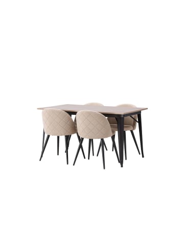 ebuy24 Essgruppe Tempe 3 ( 5-teilig) Nussbaum 80 x 140 cm