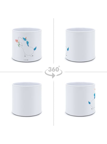 Mr. & Mrs. Panda Übertopf Einhorn Blume ohne Spruch in Weiß