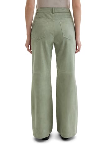 Marc O'Polo Velourslederhose wide in Fresh Sage