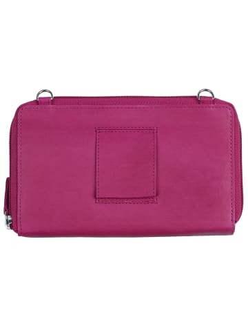 Clutch Geldbörse Leder 19 cm pink