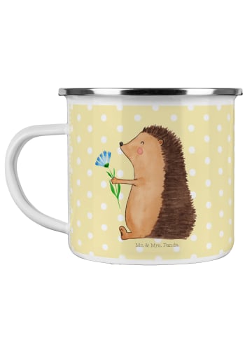Mr. & Mrs. Panda Kaffeebecher Igel Blumen ohne Spruch in Gelb Pastell