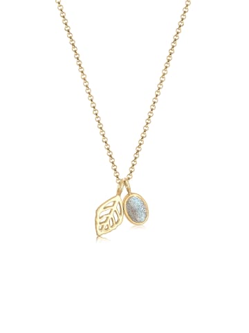 Elli Halskette 925 Sterling Silber Blatt in Gold