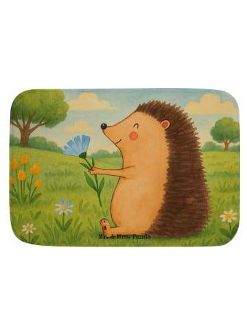 Mr. & Mrs. Panda Badvorleger Igel Blumen Design ohne Spruch in Weiß