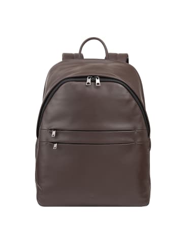 DuDu New York Daypack Leder 41 cm Laptopfach in coffee brown