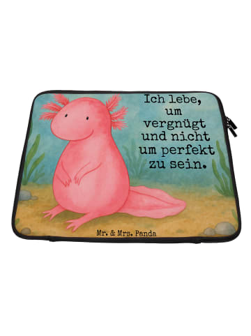 Mr. & Mrs. Panda Laptop Tasche Axolotl Niedlich Design mit Spruch in Weiß