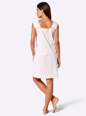 WITT WEIDEN Nachthemd in weiß-getupft + flamingo