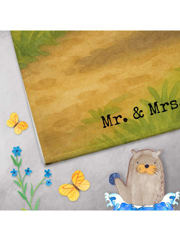 Mr. & Mrs. Panda Gästehandtücher Hund Dackel Design ohne Spruch in Weiß