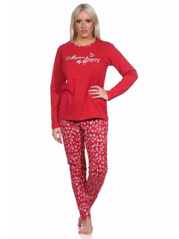 NORMANN langarm Schlafanzug Pyjama - 77370 in rot