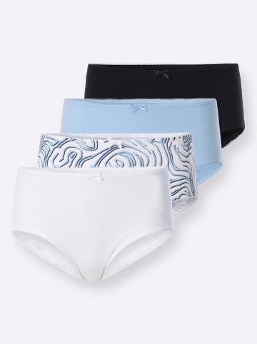 Sieh an! Hüftslip in ecru-bedruckt + eisblau + ecru + schwarz