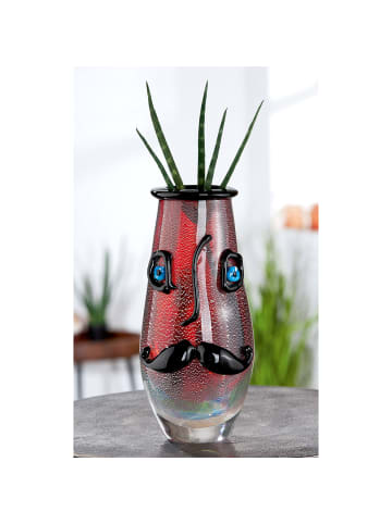 GILDE Vase "Beard" in Rot - H. 30 cm - D. 14 cm