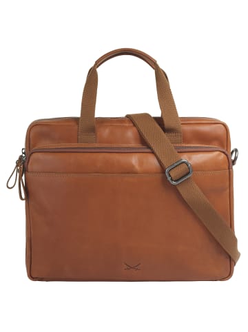 Sansibar Aktentasche echt Leder in cognac