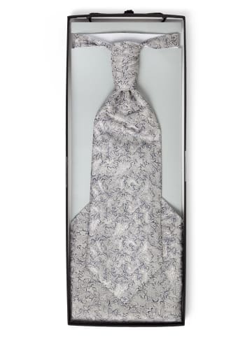 DIGEL Plastron und Einstecktuch in hellgrau marine - 0001