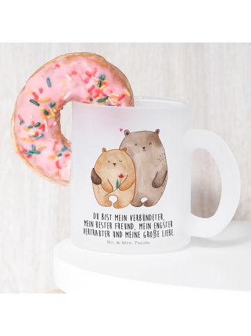 Mr. & Mrs. Panda Glas Bären Liebe mit Spruch in Transparent