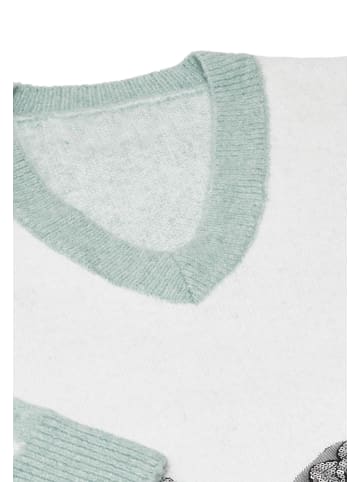 VIRITA Women Strickpullover in Lagune Wollweiss