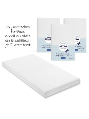 Julius Zöllner Spannbetttuch 3er Pack für kleine in white