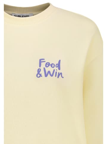 Sublevel Sweatshirt mit modernen Prints in Gelb