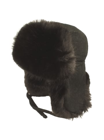 BREITER Pelzmütze in schwarz